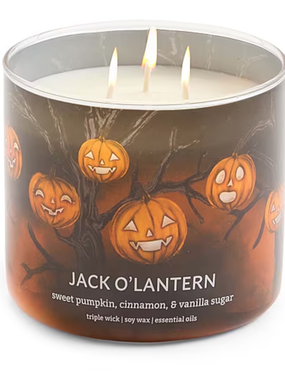 Jack O'Lantern Triple-Wick Pumpkin Cake Scented Candle — Pumpkin Fragrance